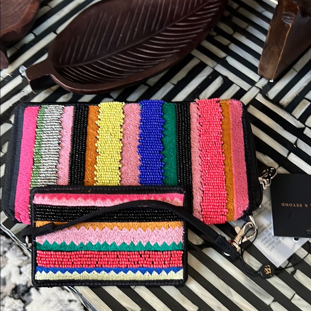 Handmade Colorful Striped Women's wallet/Bag Set